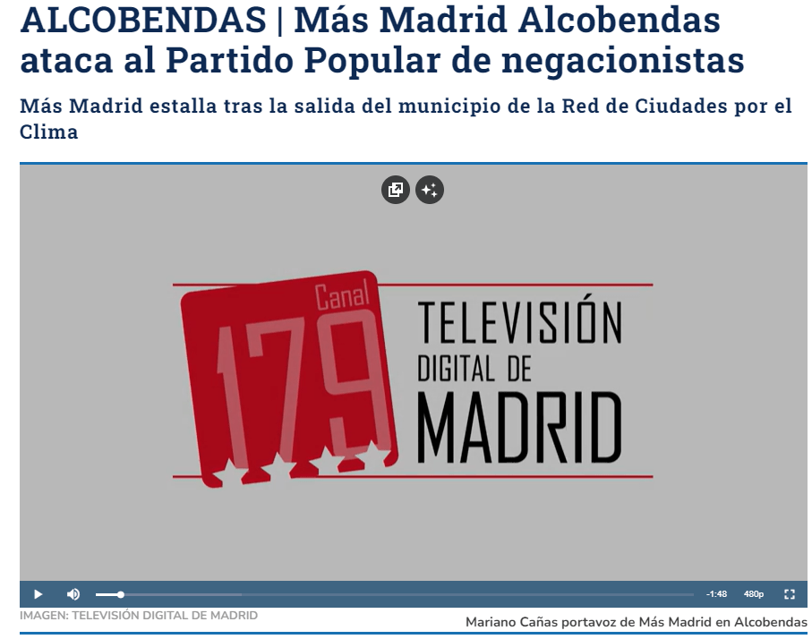 Más Madrid Alcobendas tacha al Partido Popular de negacionistas