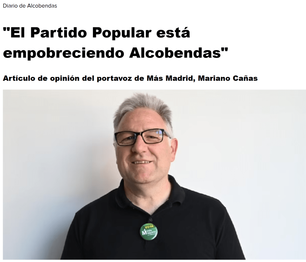 ‘El Partido Popular está empobreciendo Alcobendas’